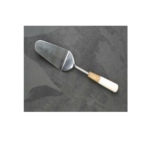 Serveur de gâteau en acier inoxydable outils de cuisson ménagers couteau à gâteau et ensemble de serveur avec décoration créative manche en marbre et bois - Product Image 1