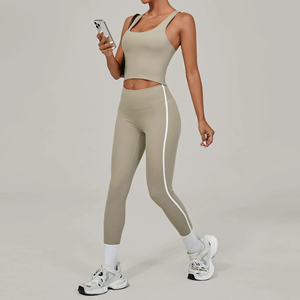 2 Pieces Yoga Sets Sportswear Women Color Contrast Shockproof Sports <b>Bra</b> High Waist Tight Leggings Gym Fitness Suit Tracksuits - Product Image 6
