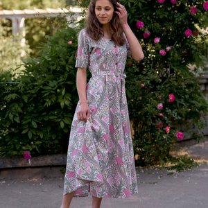 Robe en coton bohème artisanale à imprimé floral, robe décontractée pour femmes, occasion spéciale, été - Product Image 1