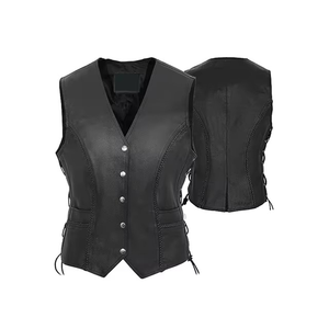 Gilet en cuir véritable pour femme, tendance et élégant, avec franges, best-seller, vêtements d'extérieur, broderie, pompon, vintage, imperméable - Product Image 1