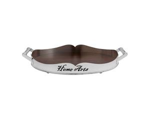 Plateau de service en bois et en acier inoxydable pour desserts et collations Plateau de service de taille et de forme personnalisées pour un usage domestique - Product Image 1