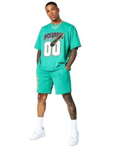 Conjuntos de camisetas de colores personalizados para hombre, ropa de moda, camisetas y pantalones cortos con pantalones cortos a juego, conjuntos de ropa para hombre, Color de contraste - Product Image 1