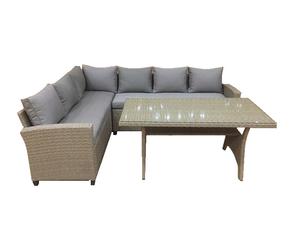 Venta directa de fábrica Mesa y sillas 2 bancos Una Mesa de mimbre Pe Rattan Julemind Juego de comedor con tapa de vidrio Phu Linh - Product Image 4