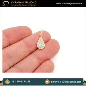 Collar con Colgante de Gota de Agua con Diamante Natural, Chapado en Oro Sólido de 10K, Joyería Moderna Personalizada para Mujer, Regalo de Cumpleaños o Compromiso - Product Image 2