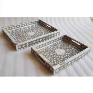 Plateau en nacre et incrustation d'os fait main Royal Fusion Articles de maison de luxe personnalisés pour la salle à manger, la cuisine et les cadeaux exclusifs - Product Image 5