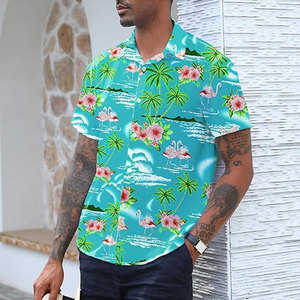 Chemises Hawaii pour hommes, vêtements d'été à séchage rapide, chemises de plage personnalisées avec impression par sublimation, manches courtes et fonction anti-rides - Product Image 2