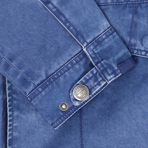 Mens Fashion Leather Jacket 97% Washed Cotton with 3% Stretch Zipper Design Hooded Collar <b>Covered</b> <b>Buttons</b> Pocket Decoration - Product Image 4