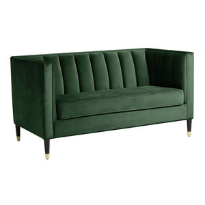 Stylish Velvet Upholstered Two Seat Love Seat <b>Sofa</b> Mid for Modern <b>Wood</b> <b>Frame</b> for Living Room Apartment Hotel Lounge Villa - Product Image 1