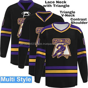 2024 Top Trending Custom Hockey Jersey Hombres Niños V-cuello Uniforme de entrenamiento OEM Equipo Número Cosido Impreso Uniforme personalizado - Product Image 2