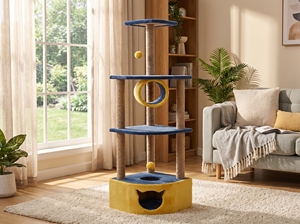 Amistar Medea Classic – Premium 4-Level Jute <b>Cat</b> Tree with <b>Tunnel</b>, Eco-Friendly Multi-Functional <b>Cat</b> Tower for All Size <b>Cats</b> - Product Image 4
