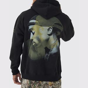 Sweat à capuche de luxe en éponge française sweat à capuche unisexe poids lourd Hip Hop blanc Streetwear imprimer logo personnalisé sweats à capuche pour hommes - Product Image 3