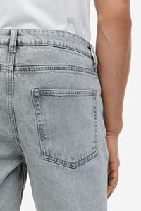 Jean droit noir délavé style vintage classique pour homme, coupe ample, qualité supérieure, vente en gros - Product Image 5