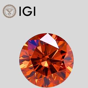 เพชรทรงกลม 1.10 กะรัต ผลิตในห้องปฏิบัติการ สีส้มสดใส ระดับ VS2 ได้รับการรับรองจาก IGI - Product Image 1