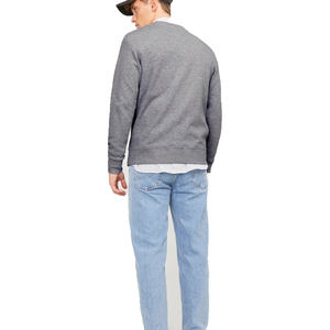 เสื้อสเวตเตอร์คอลูกเรือเข้ารูปสำหรับผู้ชายเสื้อมีฮู้ดผ้าคอตตอนออร์แกนิคแบบปักมาใหม่สำหรับฤดูหนาว - Product Image 6