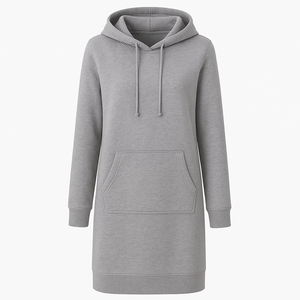 Bloque de Color sólido Regular Fit Modest Casual Winter Knitted Long Hoodies Ladies Sudadera Custom Printed School College Name - Product Image 2