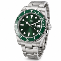 Montre de plongée pour homme avec logo personnalisé OEM, saphir lumineux, étanche 200 m, acier inoxydable, mouvement automatique NH35, montre mécanique pour homme 003