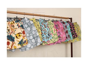 กางเกงขาสั้นผ้าฝ้ายพิมพ์ลายแบบบล็อกมือสวยชุดอินเดียใส่ฤดูร้อนใส่ออกนอกสถานที่นอนหลับพักผ่อนชายหาดผ้านุ่มและวินเทจสำหรับยิม - Product Image 1