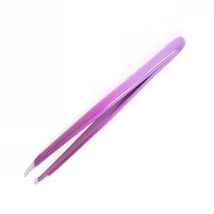 Pinces à épiler de qualité supérieure pour le façonnage des sourcils, pointe inclinée recouverte de papier rose, pinces à épiler pour les poils des sourcils, 9,7 cm, pinces à épiler pour manucure - Product Image 3