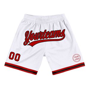 Industrie Direct Engro Sportswear Basketball <b>Shorts</b> Custom White <b>Red</b>-Black Authentic Throwback Basketball <b>Shorts</b> - Product Image 1