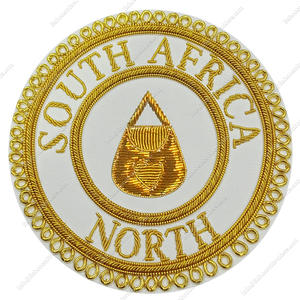 INSIGNIA DE VESTIDO PROVINCIAL DE ARTESANÍA MASÓNICA PARA ALMONER-HILO DE BOLIÓN DE ORO BORDADO A MANO-INSIGNIA DE DELANTAL MASÓNICO - Product Image 1