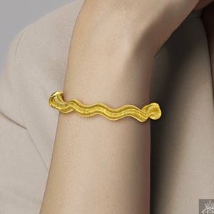 PRAO bijoux de mode en vrac faits à la main pour femmes Bracelet de printemps anti-ternissement Bracelet de manchette en laiton plaqué or - Product Image 2