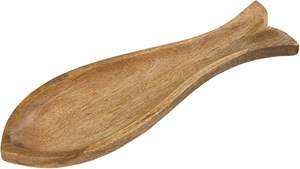 Plato en forma de pez Bandeja de exhibición decorativa de madera Plato decorativo Bandeja de servicio Tamaño personalizado Color de madera natural - Product Image 4