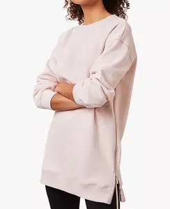 เสื้อสเวตเตอร์คอวีแขนยาวสำหรับเจ้าสาวเสื้อสเวตเชิ้ตระบายอากาศได้ดีผ้าคอตตอนเย็บปักโลโก้ตามสั่ง