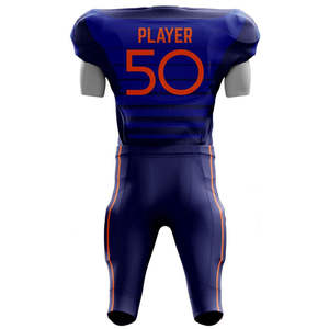 Nouveaux ensembles d'uniformes de football américain personnalisés avec logo, respirants, 100 % polyester, impression par sublimation intégrale, hauts unis pour adultes - Product Image 3