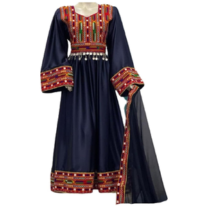 ชุดเดรส afghan kuchi แบบแฮนด์เมดคอลเลกชั่นเก๋ไก๋มรดกหลายสีปักลายคอเสื้อและแขนยาว - Product Image 2