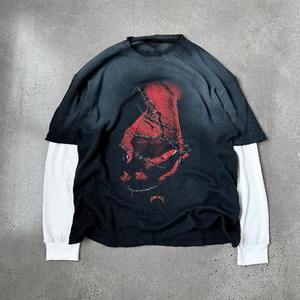 Venta al por mayor personalizado camisa de los hombres suelta de gran tamaño en blanco desgastado lavado ácido Waffle de punto de doble capa de manga larga Camiseta - Product Image 6