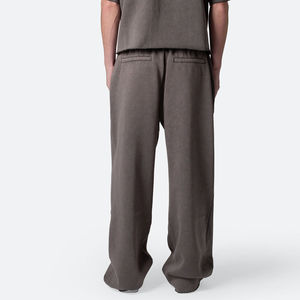 Pantalones Deportivos Holgados de Punto con Lavado Ácido Personalizado para Hombre, 100% Algodón, Estilo Vintage Lavado, Pantalones Deportivos de Pierna Ancha con Doble Cintura - Product Image 4