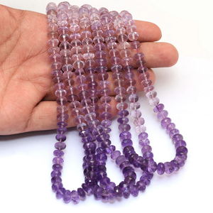 AAA+ Amethyst Gemstone 7mm-8mm Faceted Rondelle <b>Bead</b> Natural Multi Amethyst Semiprecious Gemstone Shaded <b>Loose</b> <b>Beads</b> For Jewelry - Product Image 3