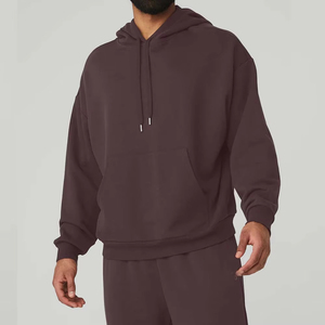 Nueva llegada de buena calidad adulto puro algodón con capucha sudadera pantalones de chándal conjunto de invierno entrenamiento hombres sudaderas con capucha conjunto - Product Image 4