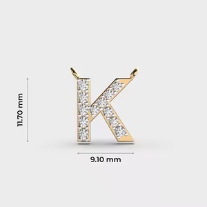 Colgante de diamante 'K' de estilo clásico Unisex, increíble letra chapada en oro, joyería fina, colgantes y dijes de moissanita para todos - Product Image 4