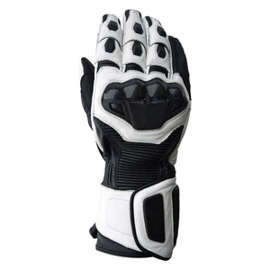 Nouvelle moto piste course/équitation gants en cuir véritable moto Auto course porter blindé course blanc/noir gants pour hommes - Product Image 2