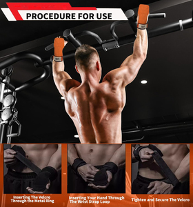 Logotipo personalizado gimnasia colgante Cross fit empuñaduras de mano levantamiento de pesas atletismo entrenamiento Palma proteger muñequera gimnasio EQUIPO DE Fitness - Product Image 6