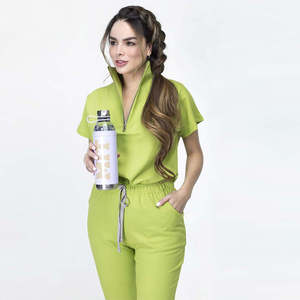 Uniformes hospitaliers respirants les plus vendus gommages médicaux pour femmes ensembles d'uniformes de gommage d'allaitement à manches courtes avec broderie personnalisée - Product Image 6