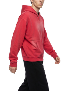 Nouveau de l'usine – Sweats à capuche 100 % coton personnalisés, design délavé au soleil, brodés, zippés, respirants, couleur unie, pour l'automne, service OEM numérique, effet vieilli - Product Image 5