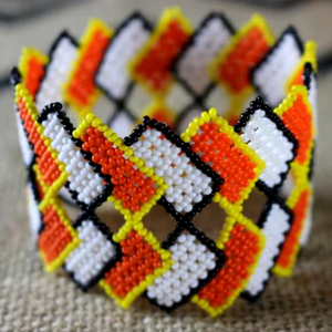 Cuentas geométricas de estilo étnico para mujer, para pulsera, tejidas a mano, ajustables, MBG, cuentas de semillas, oro, turquesa, Ópalo, perla, flor, fiesta - Product Image 1