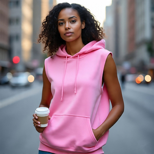 เสื้อมีฮู้ดแขนกุดสำหรับผู้หญิง, เสื้อฮู้ดแขนกุดสำหรับออกกำลังกายฟิตเนสฟิตเนสขนาดใหญ่พิเศษ - Product Image 5