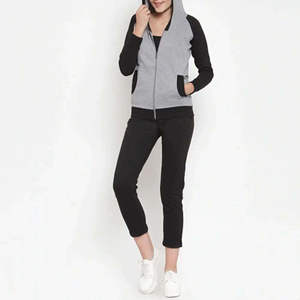 Ensemble de survêtement en coton pour femmes, sweat à capuche et pantalon de jogging avec logo personnalisé, tenue deux pièces décontractée, vêtements de sport, vêtements de détente, vente en gros - Product Image 2