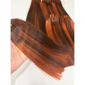 BoneStraight cheveux humains bruts couleur sombre clair faisceau de trame Super Double 8 ''haute qualité cuticule aligné vietnamien - Product Image 6