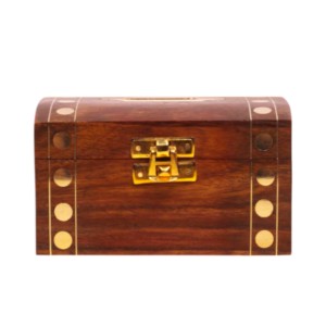 Caja de almacenamiento de dinero de madera hecha a mano con tapa de cúpula de trabajo con incrustaciones decorativas y ranura para monedas para regalar decoración del hogar y uso general - Product Image 3