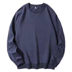 Sudadera de Cuello Redondo para Hombre, Talla Grande, con Logotipo Personalizado en Relieve, Impresión Puff, Algodón Ecológico, Tinte Liso, Alta Calidad - Product Image 3