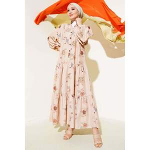 Robe à demi-boutonnée à motif floral Marron - Product Image 2