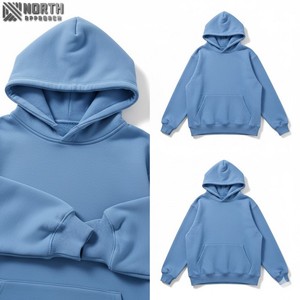 Sudaderas con capucha en blanco de alta calidad de peso pesado de gran tamaño 100% algodón polar fabricantes Puff impresión recortada Sudadera con capucha hombres 450 GSM - Product Image 3