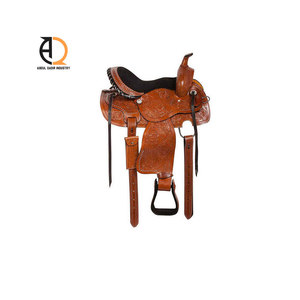 Selle en cuir faite à la main pour l'équitation |   Selle de course pour l'équitation, selle western faite à la main, ensemble en vrac - Product Image 6