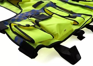 Gilet de sécurité tactique Orange Fluorescent, vêtement de travail réfléchissant réglable, personnalisé, multi-fonction, haute visibilité, 2022 - Product Image 3