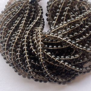 4mm 6mm 8mm 10mm Quartz fumé brun naturel lisse Rondelle perles de pierres précieuses brins prix de gros fabricant fabrication de bijoux - Product Image 2
