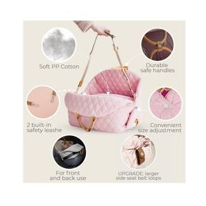 Portable Comfortable <b>Dog</b> <b>Car</b> Seat <b>Bed</b> <b>for</b> Small Pets Travel Booster Seat Removable Washable Soft Cushion Secure Belt Straps - Product Image 3